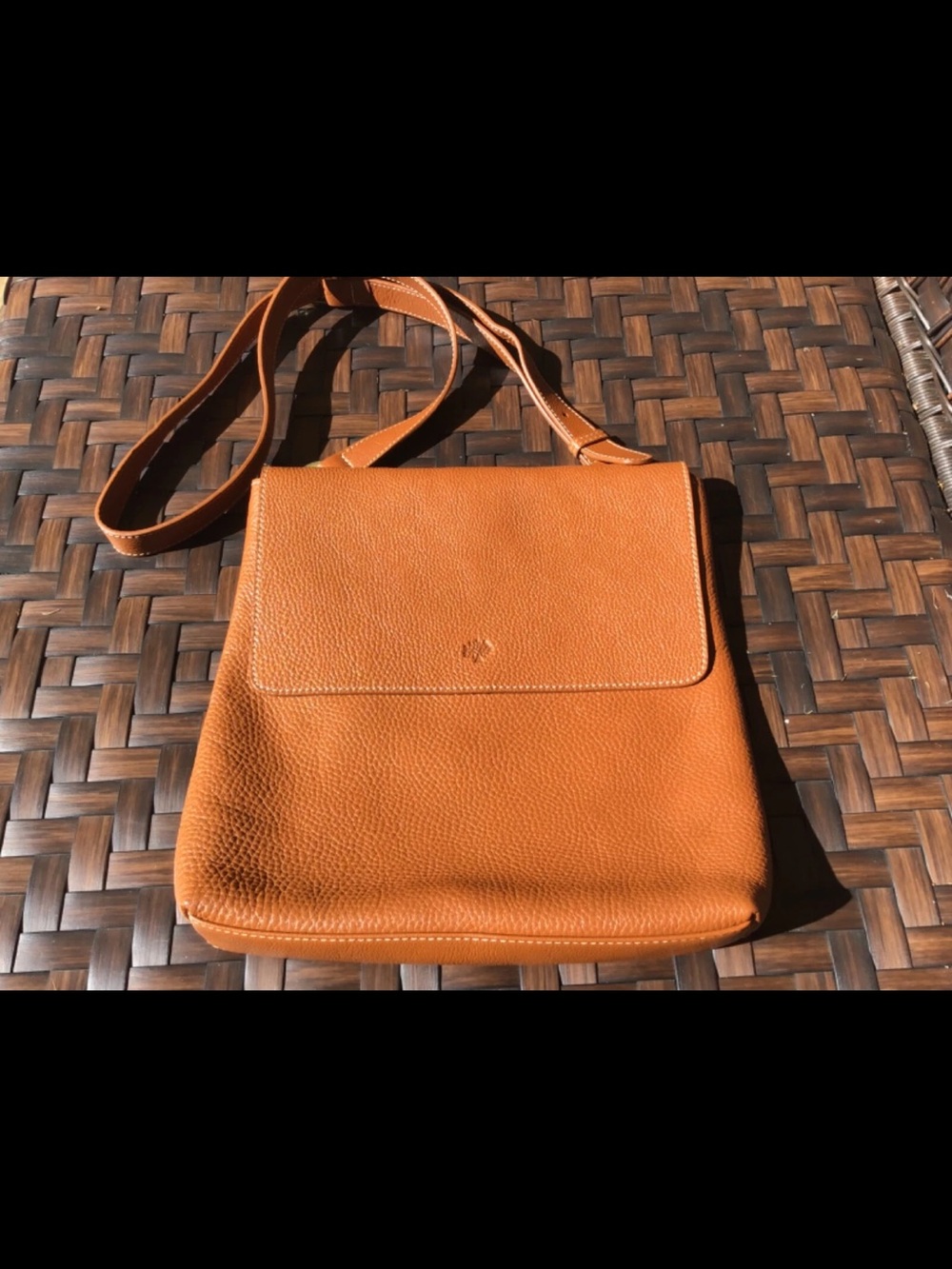 Mulberry Pebbled Leather Crossbody Bag in Cognac
